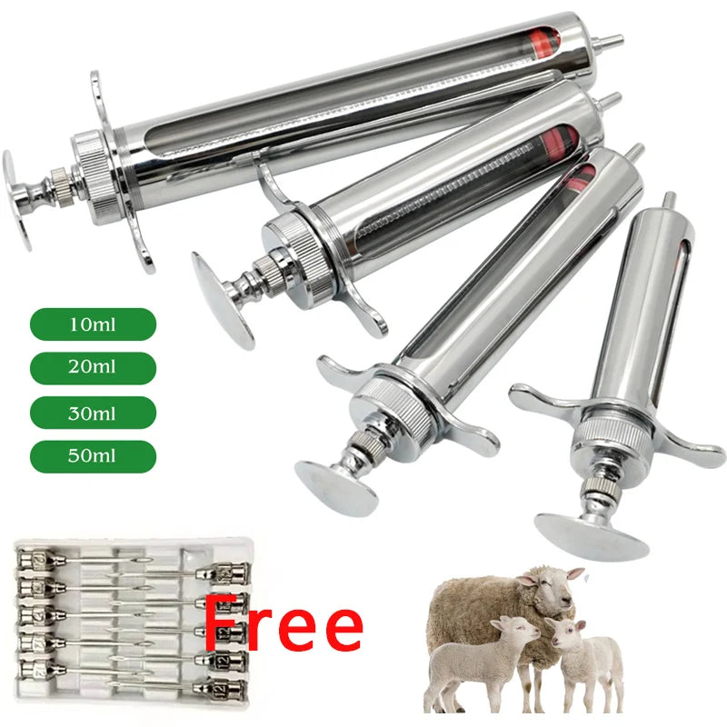 Animal Syringe Stainless Steel Reusable &ndash; Durable Locking stainless steel / 10ml