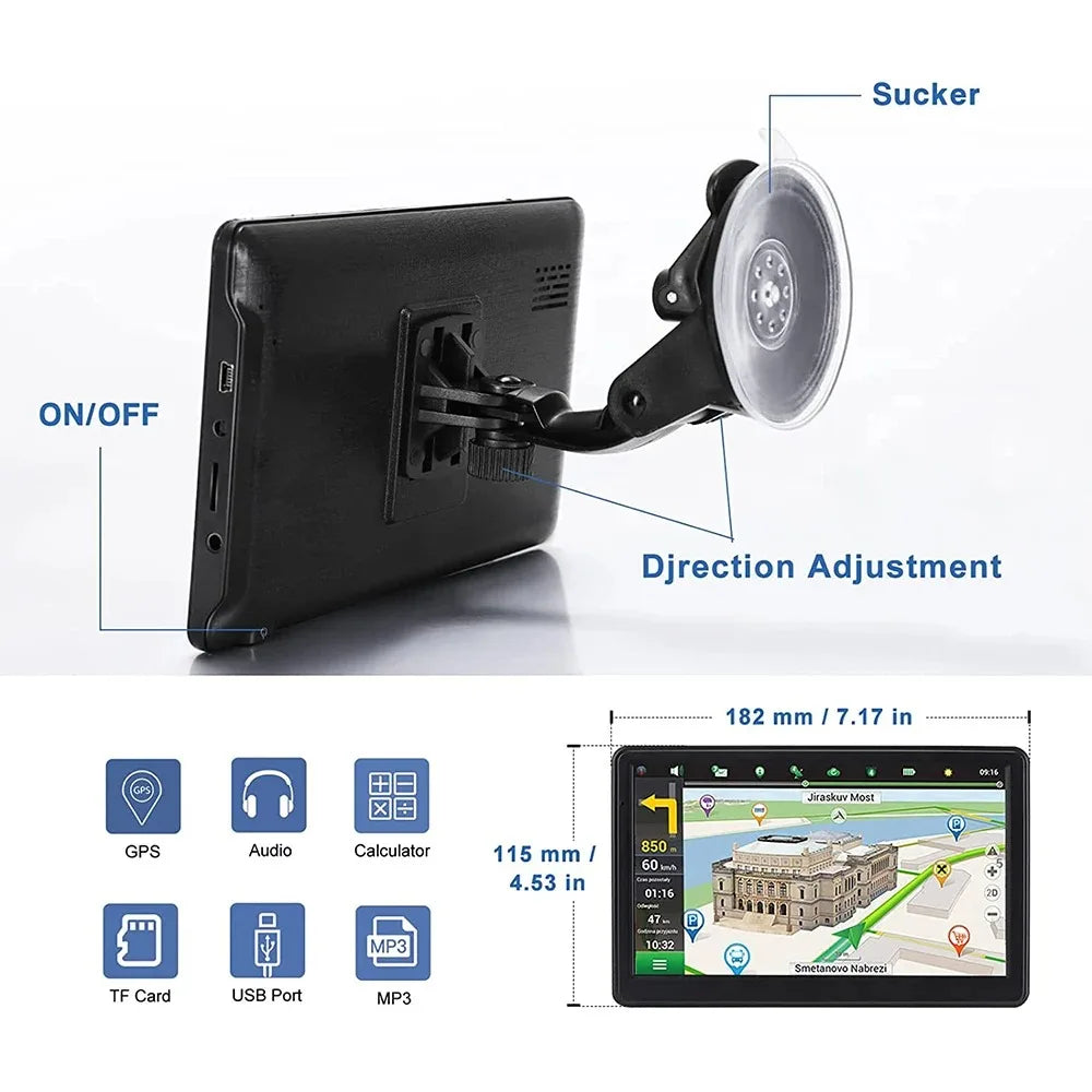 2024 New Europe Car GPS Navigation &ndash; 7 Inch Touch Screen with Sunshade