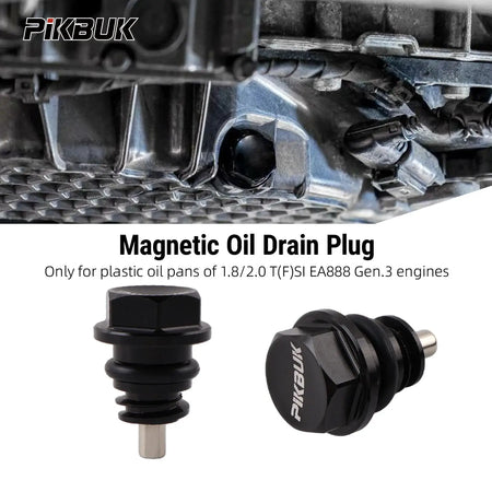 PIKBUK Aluminium Magnetic Oil Sump Pan Drain Plug For Vw Audi Ea888 3 Gen 1.8t 2.0t, 06L103801H by InterCyprus Trading Ltd