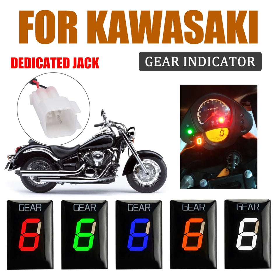 Kawasaki Gear Indicator for Z750 Z1000 Versys 650 KLE 650 Vulcan VN900, Digital Gear Display, Plastic