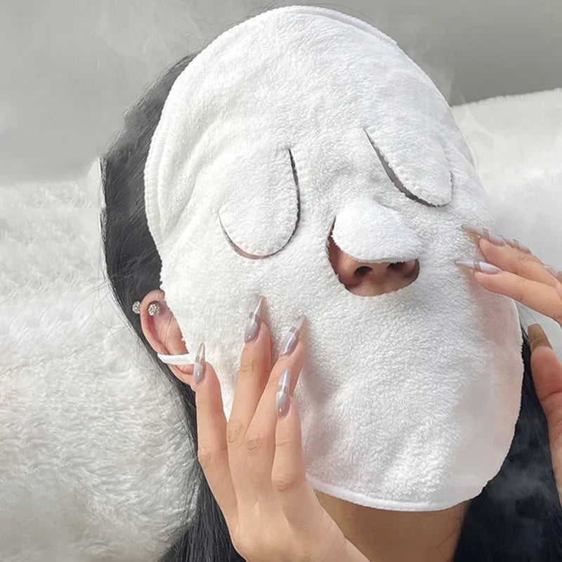 Warm &amp; Cold Compress Face Towel - Double Thickness for Beauty &amp; Skincare C560-3 holes