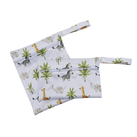 Cartoon Print Reusable Wet/Dry Nappy Bag Set
