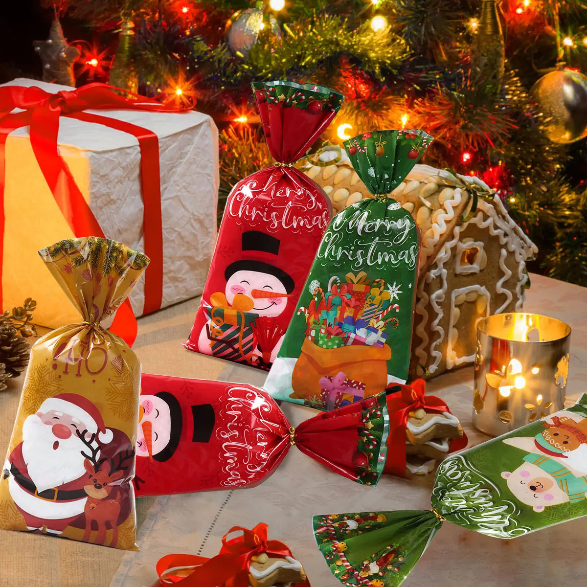 Christmas Candy Gift Bags - Santa Decoration - Huiran