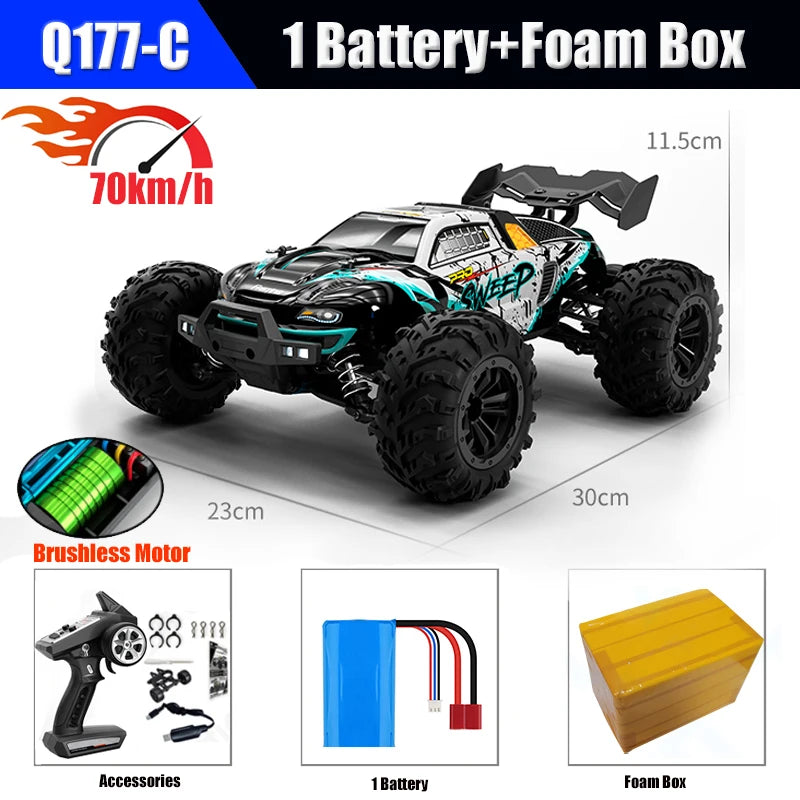 1/16 70KM/h 4WD RC Car &ndash; Ultra Fast Brushless Motor Racing Q117-C
