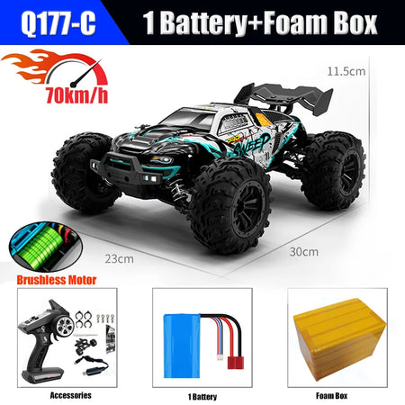 1/16 70KM/h 4WD RC Car &ndash; Ultra Fast Brushless Motor Racing Q117-C