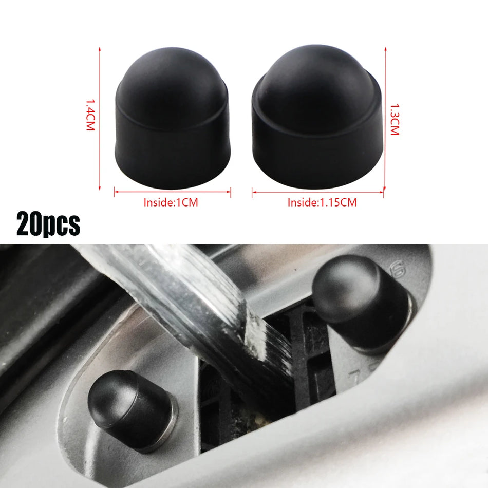 Couvercles de capuchon de vis universels M8 M10, plastique noir, 20 pièces