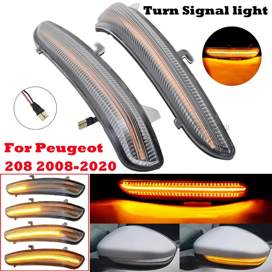 Sequential LED Side Mirror Turn Signals T10 for Peugeot 208 2008 Citroen C3 C4 by InterCyprus Trading Ltd