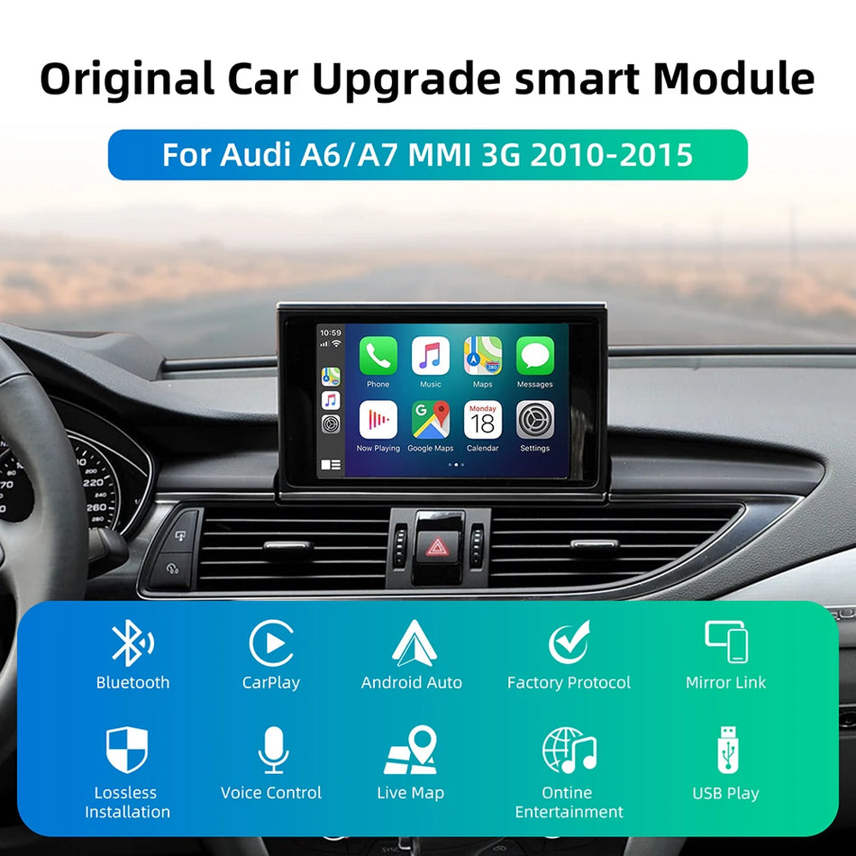 Audi A6/A7 CarPlay ve Android Auto Ekran Yükseltme Dekoder Kutusu, 6.5/7 İnç