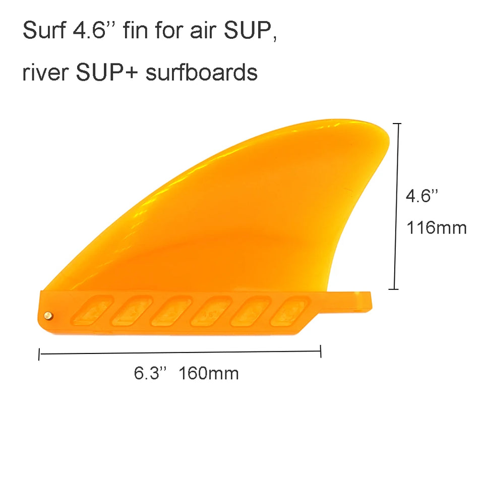 4.6 Inch Soft Flex Center Fin, Longboards, Inflatable Paddle Boards, River Running, TPU Material, Unisex Surfing Fin