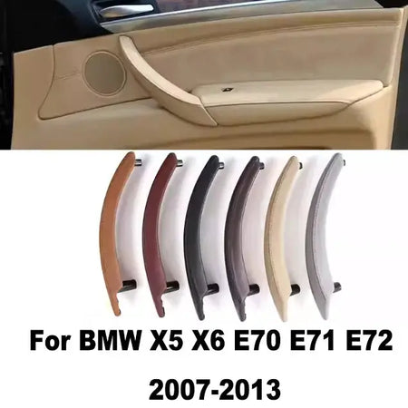 E70 E71 Left and Right Door Upgraded Interior Door Handle with Leather Cover Assembly For BMW X5 X6 E70 E71 2007-2014 Year by InterCyprus Trading Ltd