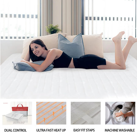 RUIANBAO Heated Blanket Queen 160x150cm 220V &ndash; Dual Control