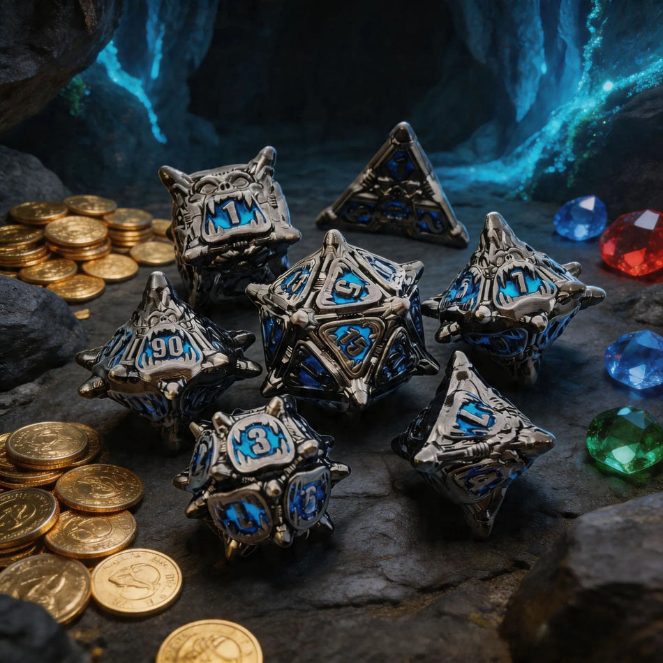 Metall-Polyeder-Würfelset für Dungeons und Dragons Drachenwürfel