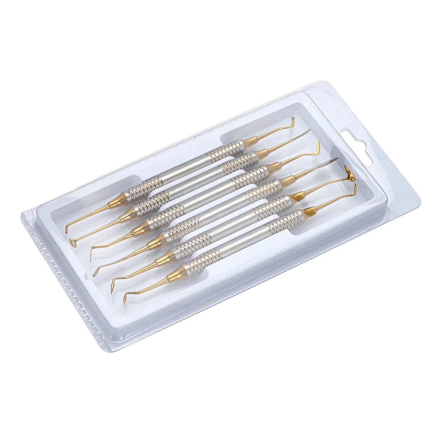 Dental Resin Spatulas Titanium Plated &ndash; Double Head Gold