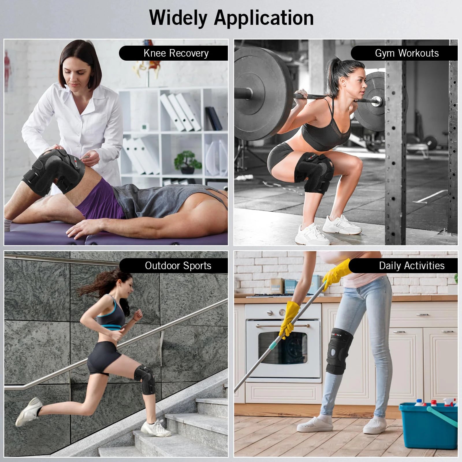 Hinged Knee Brace with Side Stabilizers Three-section for Men and Women Relieves Arthritis ACL MCL PCL, Meniscus Tear