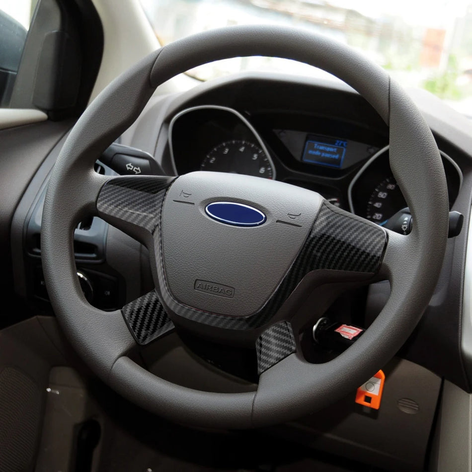 Samolepka na ozdobný kryt volantu chromový ABS pro Ford Focus MK3 3-dílná sada vylepšení