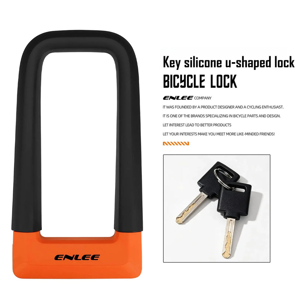 ENLEE New Heavy Duty U Lock for Bikes Reinforced Shackle Anti Hammer Anti Cut Bicycle Lock With Fixed Holder Cycling Safety Lock by InterCyprus Trading Ltd
