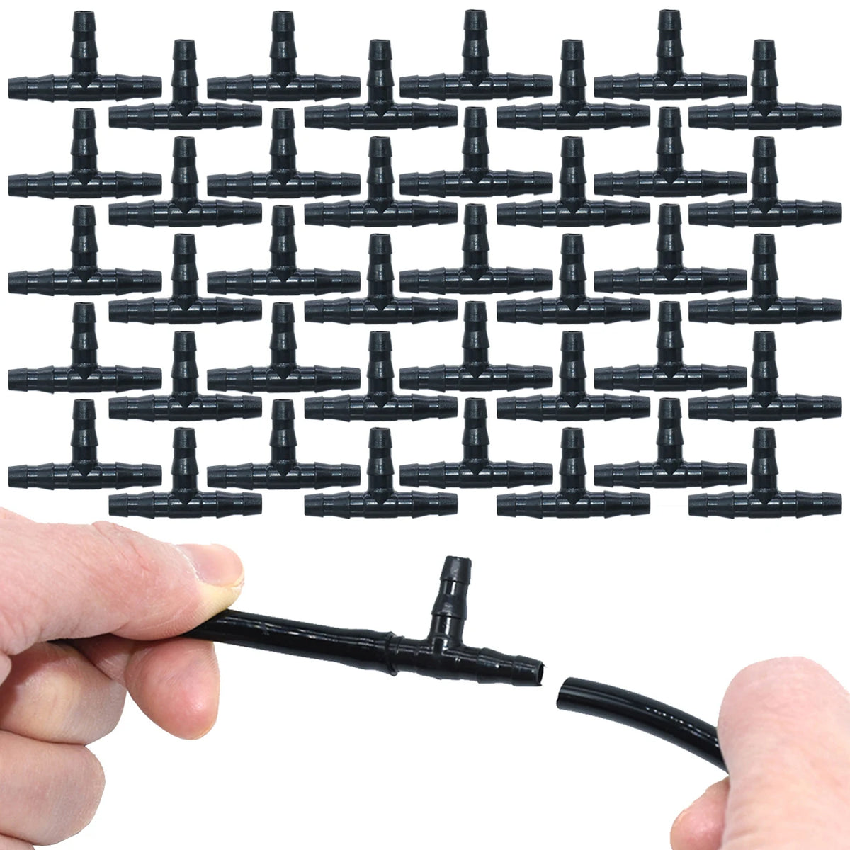 SPRYCLE 1/4 Inch Tee Connectors for Drip Irrigation - 20-100PCS