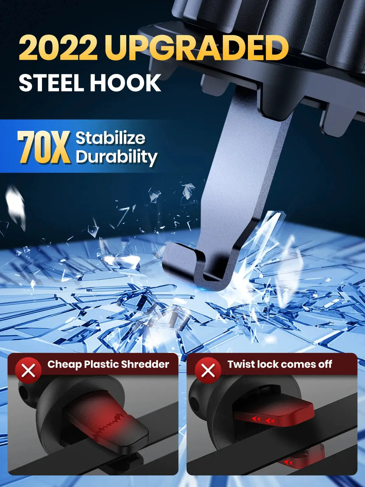 TOPK D36-G Universal Car Phone Holder with Hook Clip Air Vent Car Mount 360° Rotation Universal Mobile Phone Mount for Cellphone by InterCyprus Trading Ltd