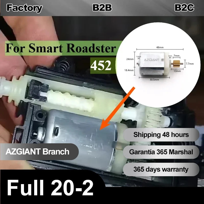 Smart Roadster Door Lock Motor, 12V DC Metal Actuator