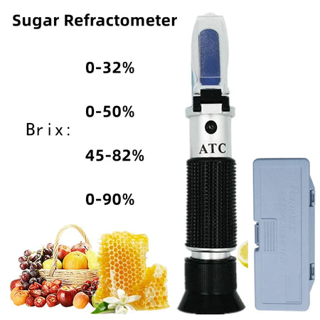 Handheld Brix Refractometer &ndash; Multi Range 0-90% Sugar