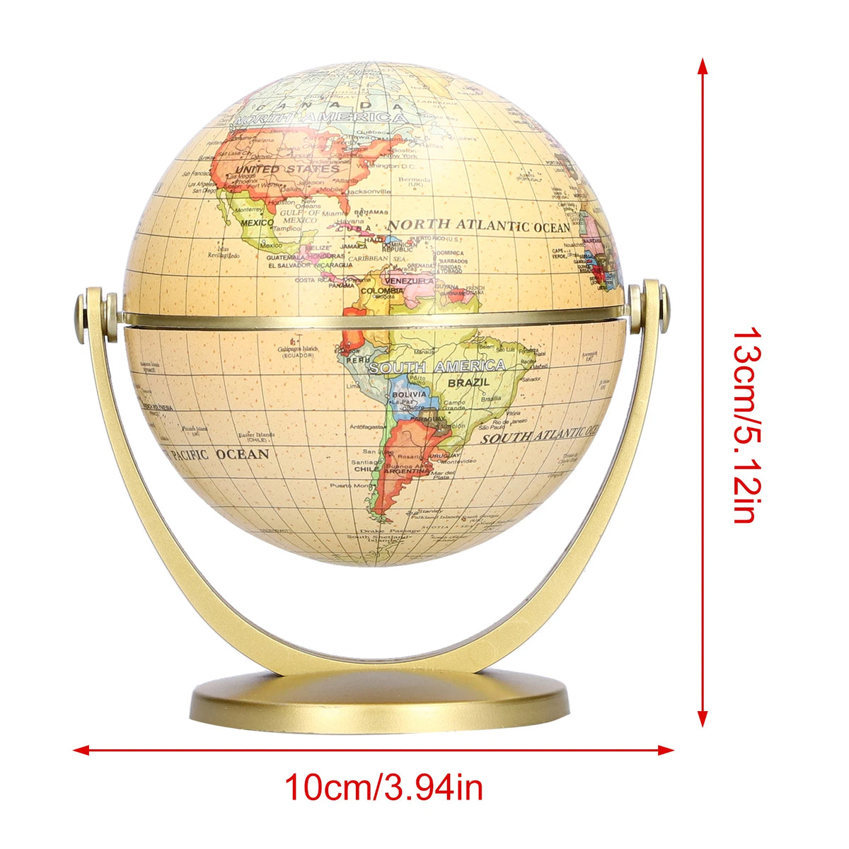 Mini World Map Globe English Edition &ndash; Rotating Globe