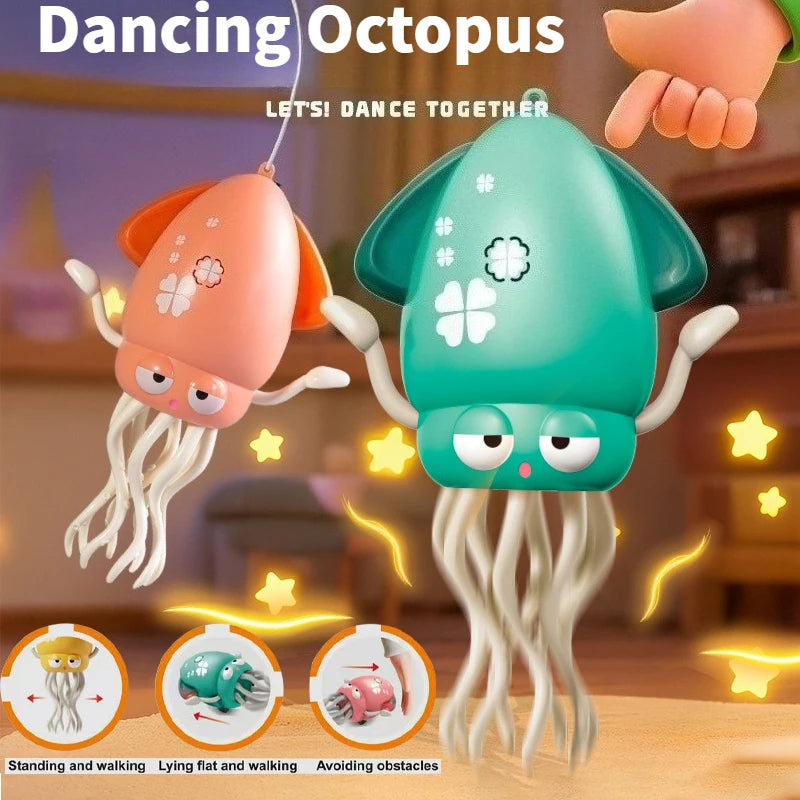 Dancing Squid Interactive Toy with Music, Lights &amp; Obstacle Avoidance | Rechargeable Gift for Kids