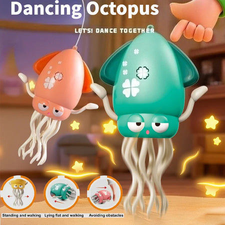 Dancing Squid Interactive Toy with Music, Lights &amp; Obstacle Avoidance | Rechargeable Gift for Kids