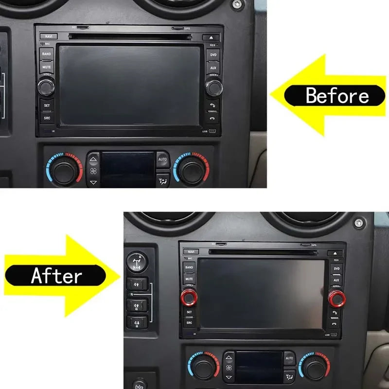 Două bucăți inel capac buton volum roșu din aliaj de aluminiu Hummer H2