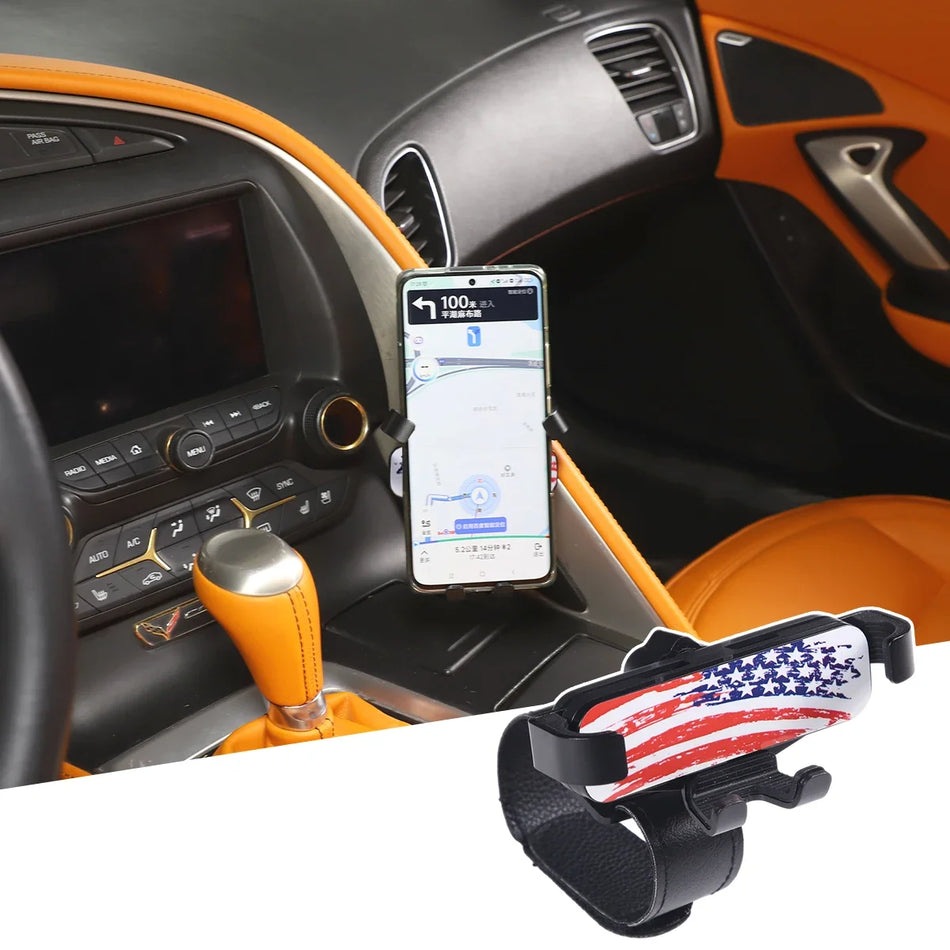 ABS černý stojan na telefon pro Chevy Corvette C7 Z06 2014 2019