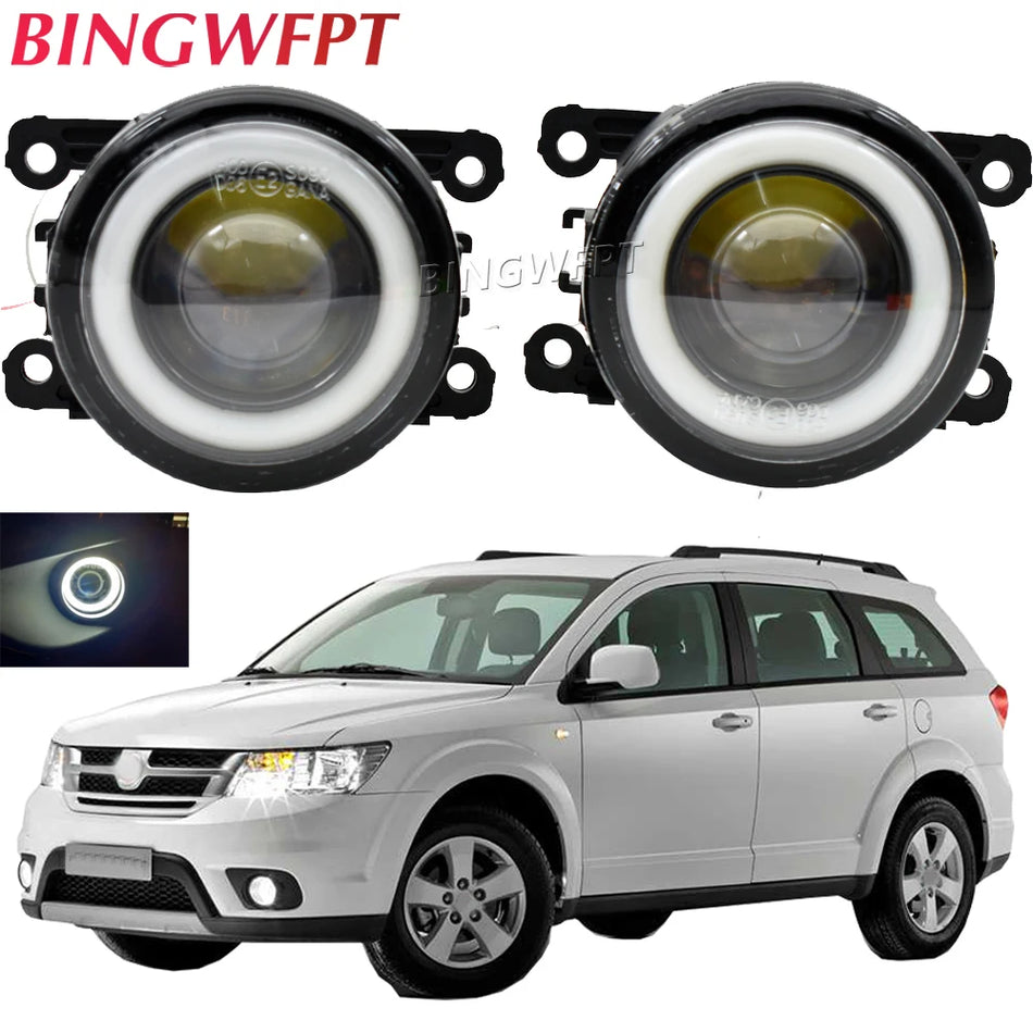 2x Angel Eye Front Fog Light Assembly LED 12V for Fiat 500