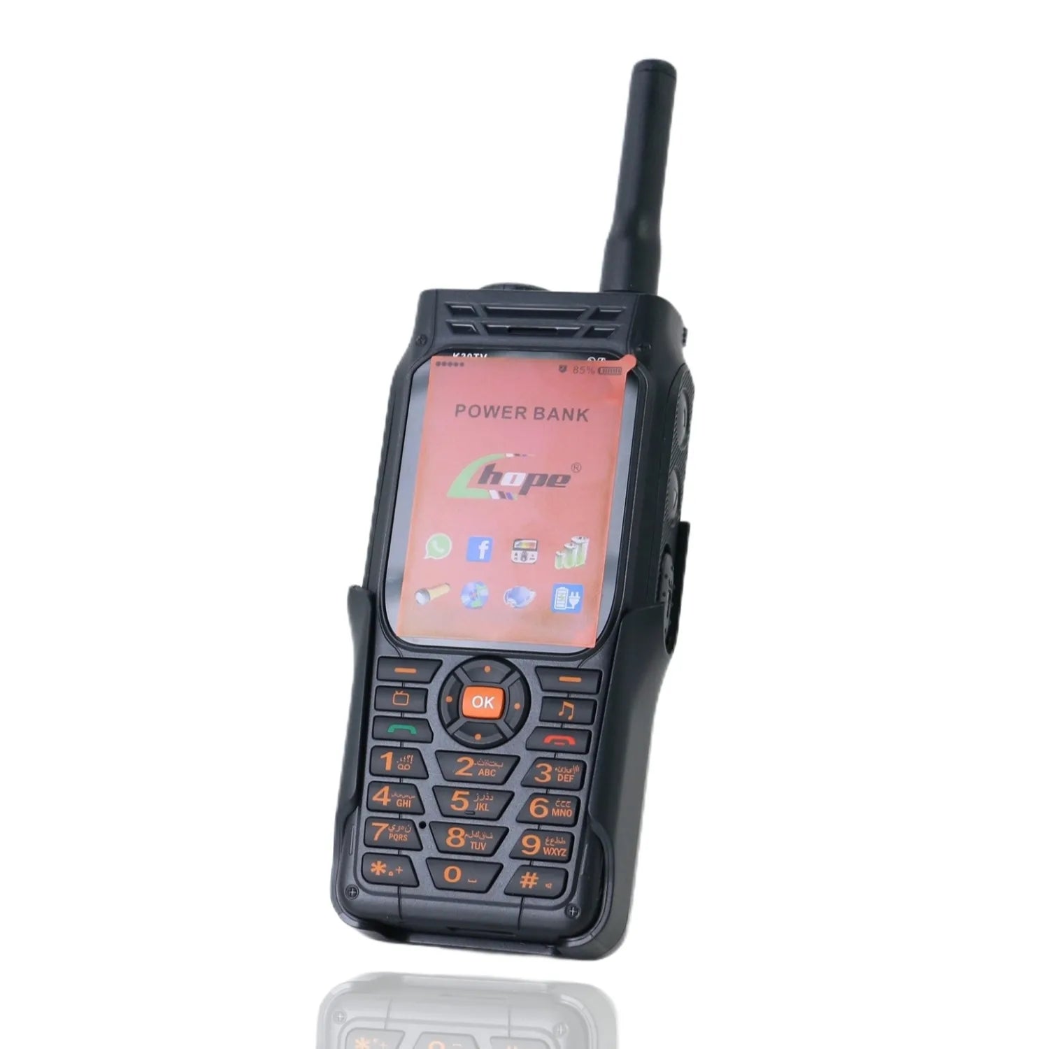 Unlocked Shockproof Outdoor Phone With Antenna &ndash; Big Battery Black / Full set