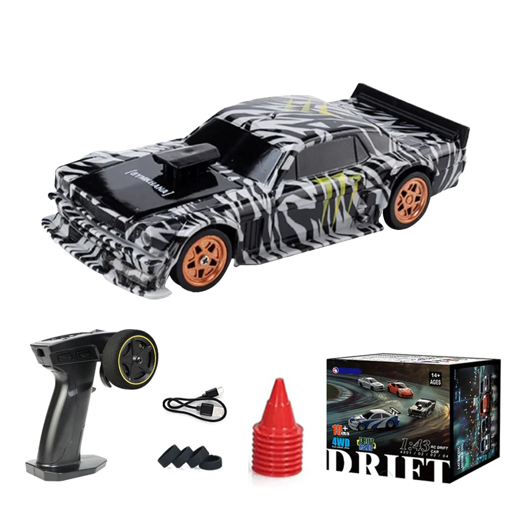 Mini RC 4WD Drift Car 1/43 RTR &ndash; High Speed 4WD Drive 4301