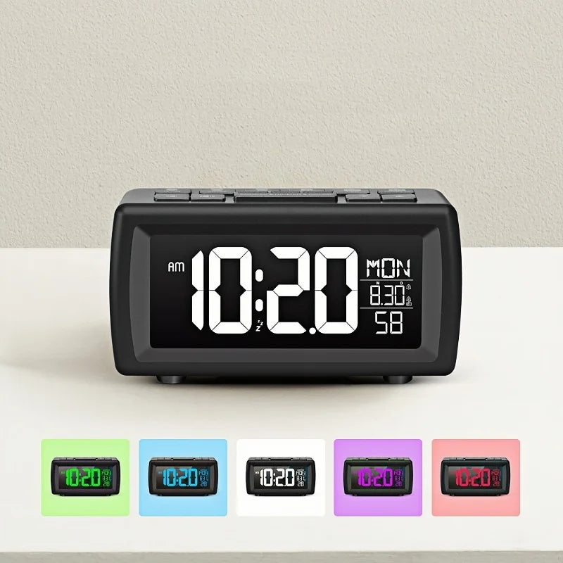 Orologio da tavolo digitale con radio FM e display LED a colori