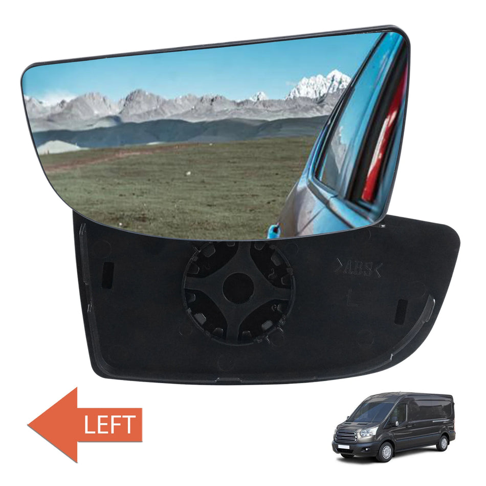 Mirror Glass Convex Left Replacement for Ford Transit MK8 Direct Fit Wide Field Of View