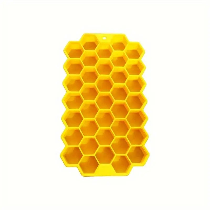Silicone Ice Cube Trays &ndash; Eco-Friendly Honeycomb Design Yellow