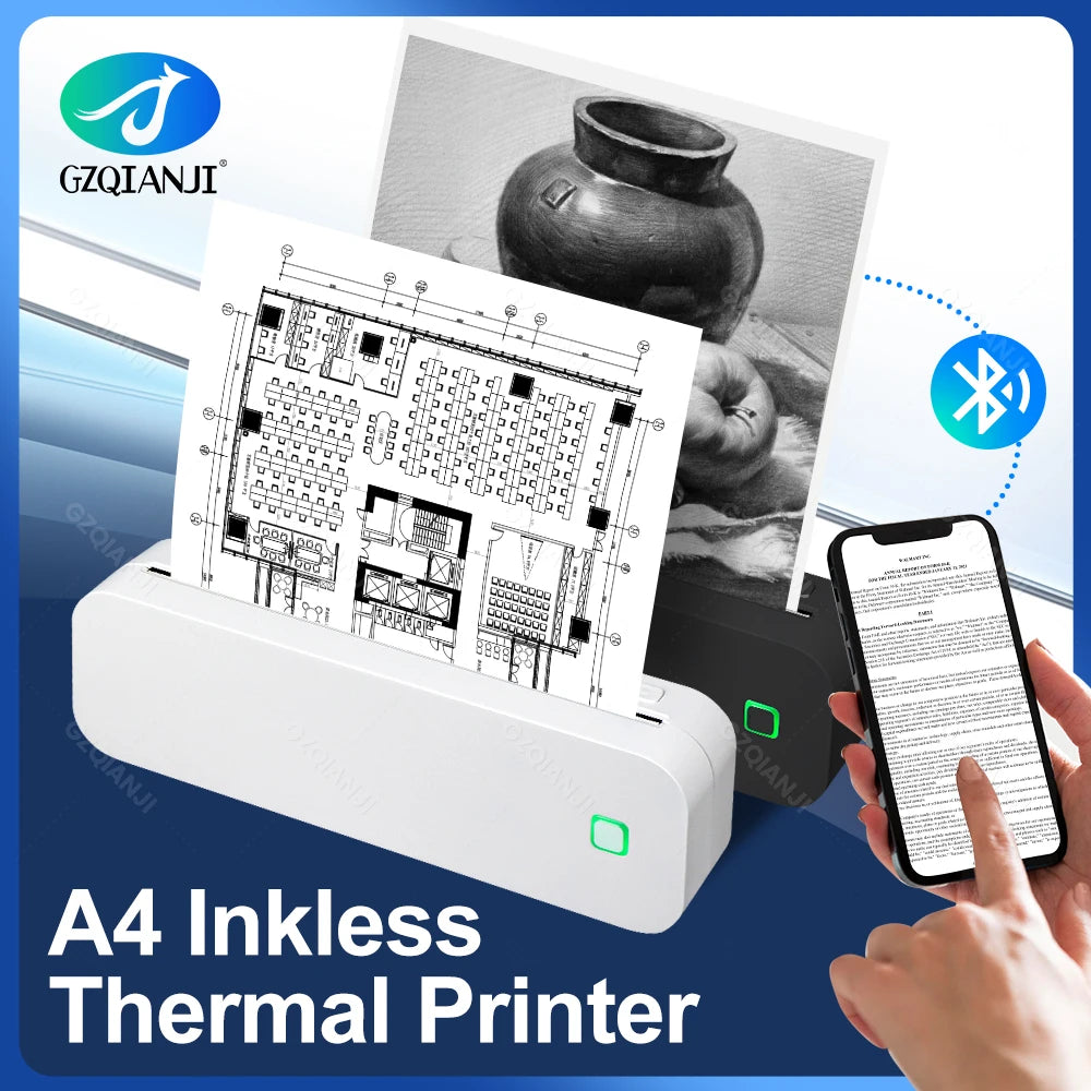 GZMA413 A4 Ink Free Portable Printer - Wireless Printing