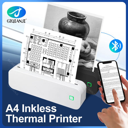 GZMA413 A4 Ink Free Portable Printer - Wireless Printing
