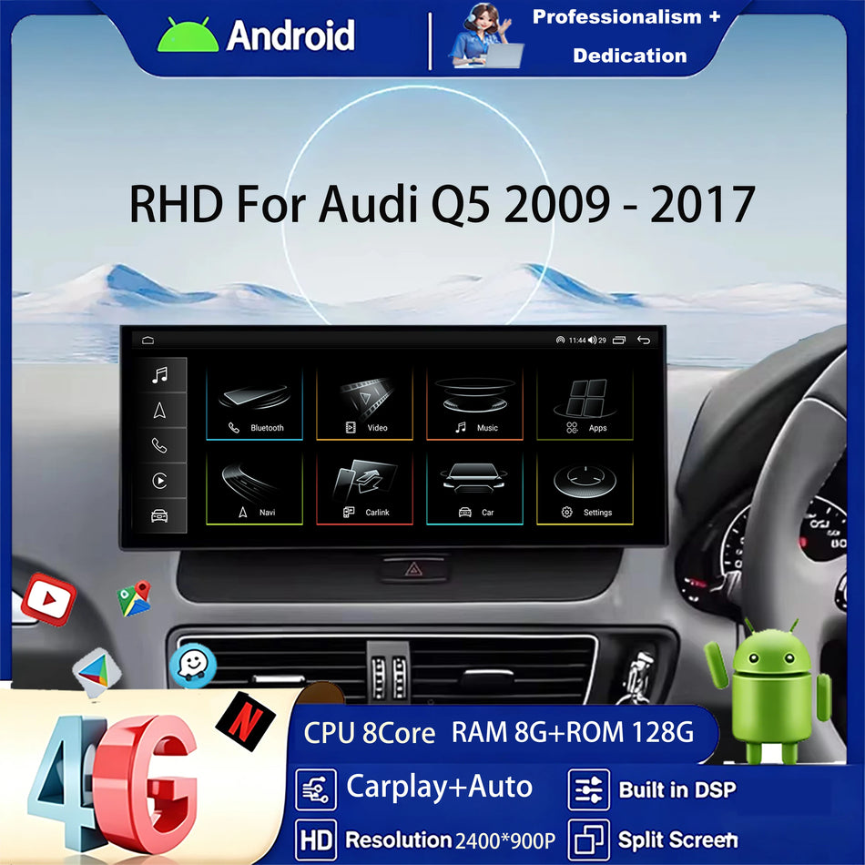 Radio de navigație GPS Android 16 pentru Audi Q5 2009-2017, player DVD auto wireless