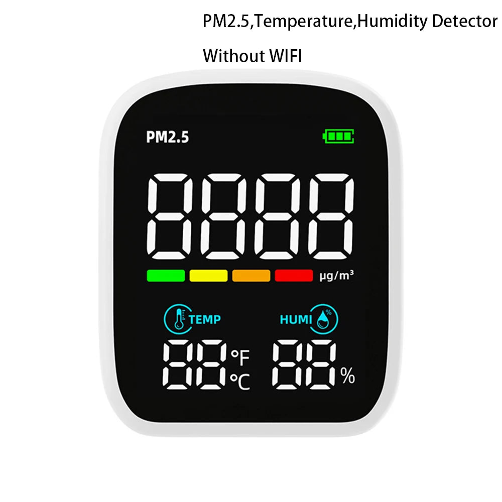 Portable LCD Air Quality Meter- WiFi PM1.0 PM2.5 PM10 Alarm PM2.5 Without WIFI