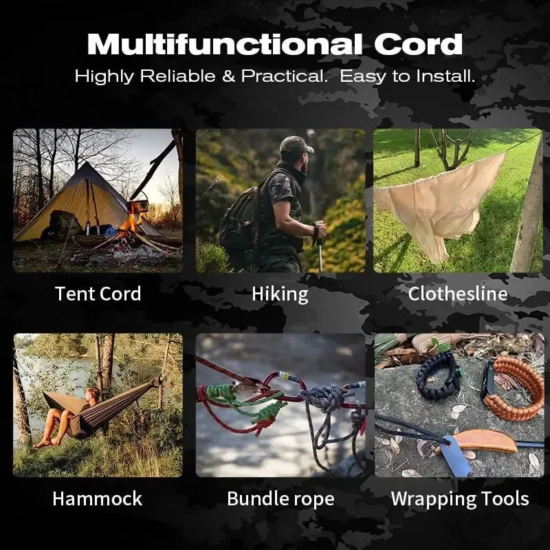 Military 550 Paracord Rope 100M 50M 31M 7 Strand 4mm Parachute Cord Outdoor Camping Survival Gear DIY Bracelet Tent Line