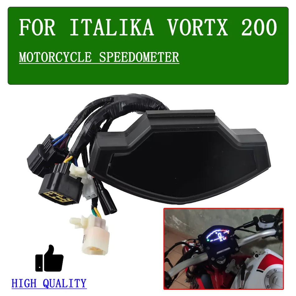 Italika Vortx 200 Motorcycle Instrument Cluster with Digital Speedometer, Tachometer and Odometer Display Plastic