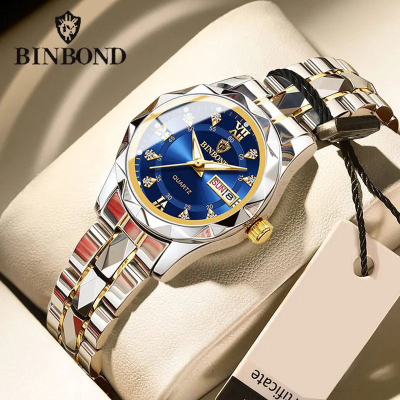 BINBONG Luxury Ladies Quartz Watch - Waterproof &amp; Luminous