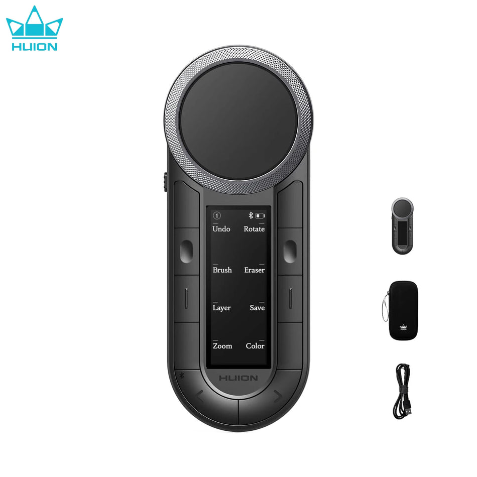 Huion Keydial Remote K40 με OLED Οθόνη, Διπλού Καναλιού Bluetooth, 8 Μακροεντολές