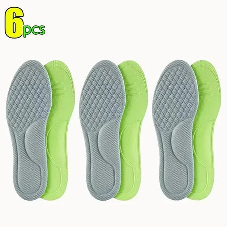Memory Foam Antibacterial Orthopedic Insoles for Comfortable All-Day Support Grey - 6pcs / 37-38