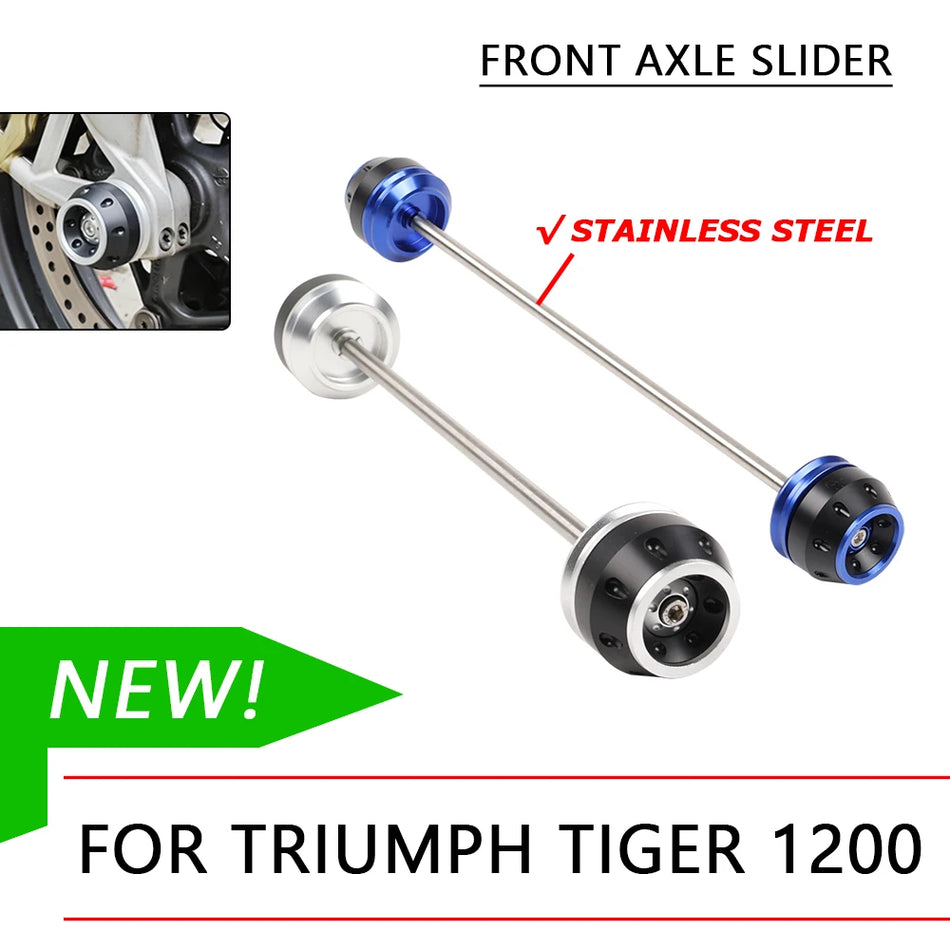 Triumph Tiger 1200 Explorer Front Wheel Axle Crash Slider Stainless Steel