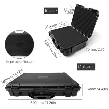 ABS Plastic Hard Carry Case Tool Box &ndash; Shockproof Storage 540x360x114mm