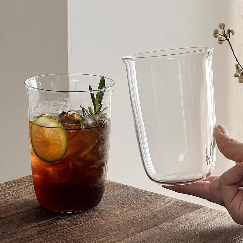 Heat Resistant Glass Mug - Aesthetic Handle Tea Cup