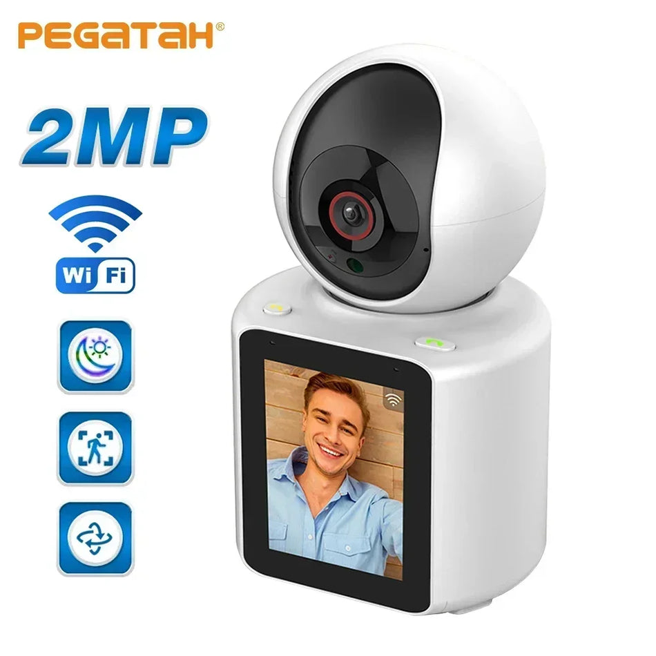 🟠 4MP Wi -Fi IP -камера Автоматическое отслеживание одного щелчка видеопрокат с экраном внутреннего монитора Baby Security Security CCTV Камеры PTZ