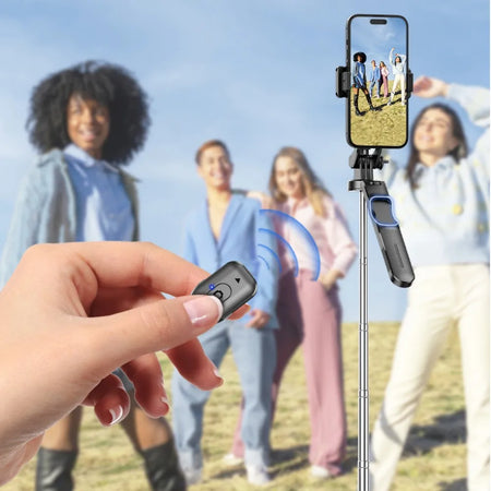 MEUYAG Monopod Remote Shutter with Fill Light &amp; Bluetooth Selfie Stick for Smartphones