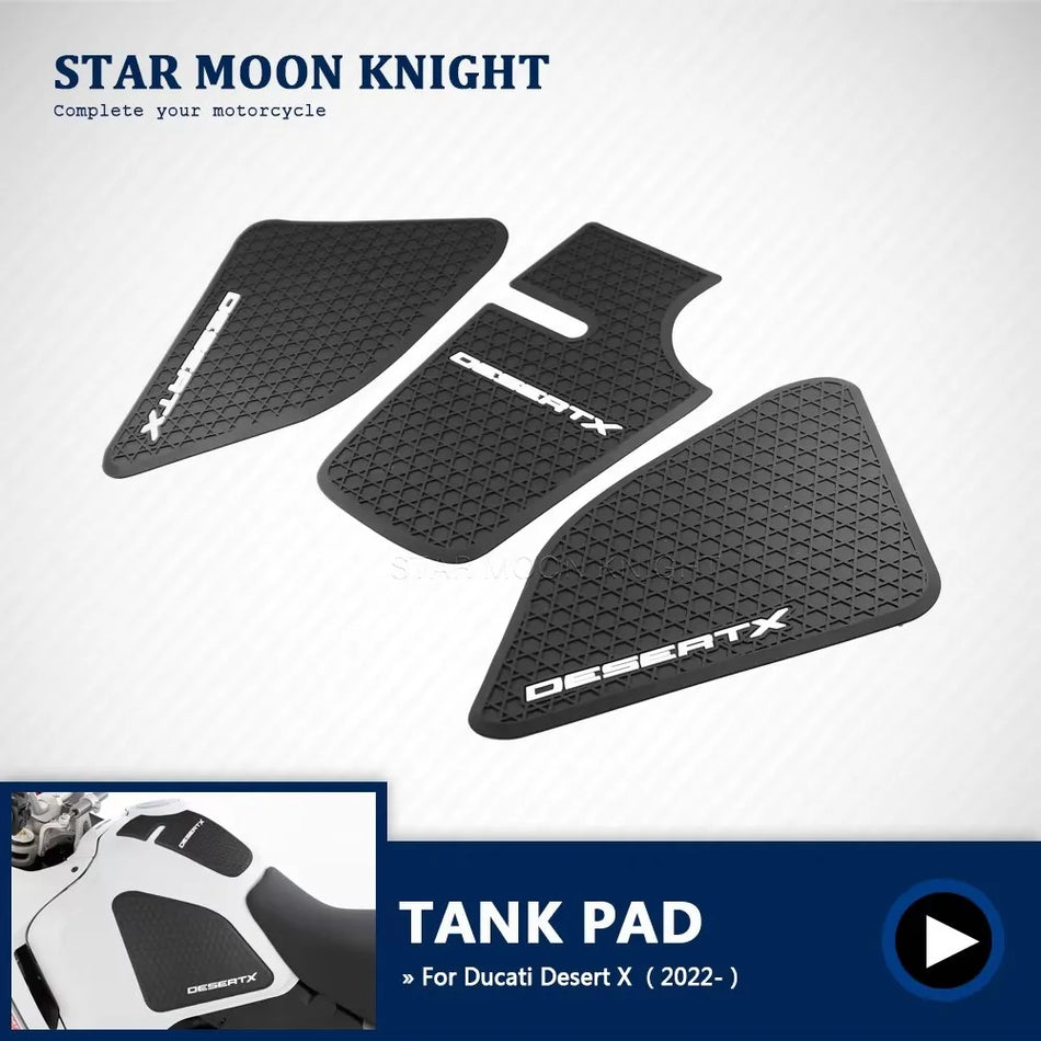 Almofadas Laterais do Depósito de Combustível Ducati Desert X com Aderência em Borracha HD, Autocolante Texturizado para Apoio de Joelhos para Desert X 2022-2024